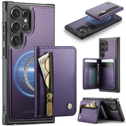 JEEHOOD J12 Exquisite RFID MagSafe Zipper Card Bag Phone Case, For Galaxy S26 FE 5G, For Samsung Galaxy S26+ 5G, For Samsung Galaxy S26 Ultra 5G, For Samsung Galaxy S26 5G, For Samsung Galaxy S25 FE 5G, For Samsung Galaxy S25 Edge 5G                   ...