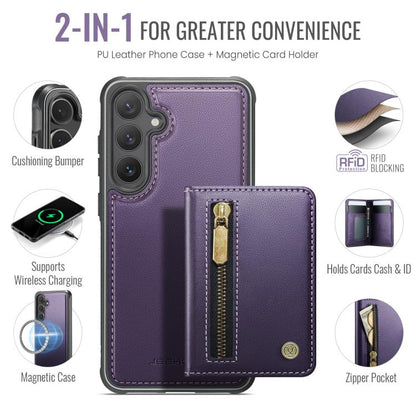 JEEHOOD J12 Exquisite RFID MagSafe Zipper Card Bag Phone Case, For Galaxy S26 FE 5G, For Samsung Galaxy S26+ 5G, For Samsung Galaxy S26 Ultra 5G, For Samsung Galaxy S26 5G, For Samsung Galaxy S25 FE 5G, For Samsung Galaxy S25 Edge 5G                   ...