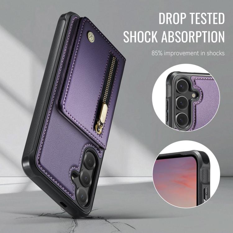 JEEHOOD J12 Exquisite RFID MagSafe Zipper Card Bag Phone Case, For Galaxy S26 FE 5G, For Samsung Galaxy S26+ 5G, For Samsung Galaxy S26 Ultra 5G, For Samsung Galaxy S26 5G, For Samsung Galaxy S25 FE 5G, For Samsung Galaxy S25 Edge 5G                   ...