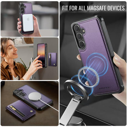 JEEHOOD J12 Exquisite RFID MagSafe Zipper Card Bag Phone Case, For Galaxy S26 FE 5G, For Samsung Galaxy S26+ 5G, For Samsung Galaxy S26 Ultra 5G, For Samsung Galaxy S26 5G, For Samsung Galaxy S25 FE 5G, For Samsung Galaxy S25 Edge 5G                   ...