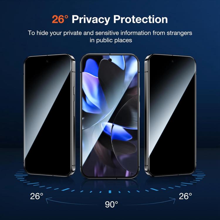 Kalebol High-Aluminum Screen-Printed Full-Coverage Black-Border Privacy Tempered Glass Film, For Google Pixel 11 Pro XL, For Google Pixel 11, For Google Pixel 11 Pro, For Google Pixel 10a, For Google Pixel 10 Pro XL, For Google Pixel 10 Pro            ...