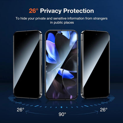 Kalebol High-Aluminum Screen-Printed Full-Coverage Black-Border Privacy Tempered Glass Film, For Google Pixel 11 Pro XL, For Google Pixel 11, For Google Pixel 11 Pro, For Google Pixel 10a, For Google Pixel 10 Pro XL, For Google Pixel 10 Pro            ...