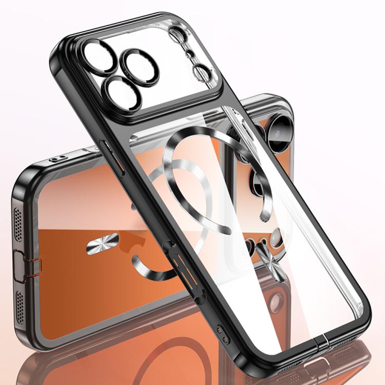 Plating Paint TPU MagSafe Phone Case with Dust Plug & Lens Film