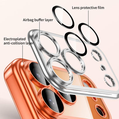 Plating Paint TPU MagSafe Phone Case with Dust Plug & Lens Film