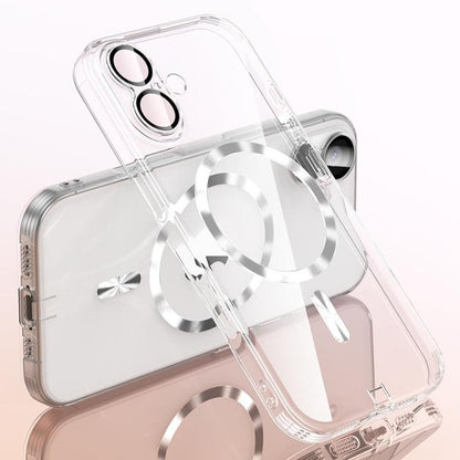 Plating Paint TPU MagSafe Phone Case with Dust Plug & Lens Film, For iPhone 16 Pro Max, For iPhone 16 Pro, For iPhone 16, For iPhone 15 Pro Max, For iPhone 15 Pro, For iPhone 15
