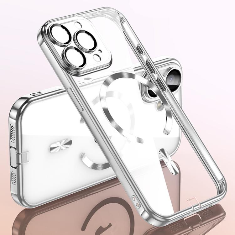 Plating Paint TPU MagSafe Phone Case with Dust Plug & Lens Film