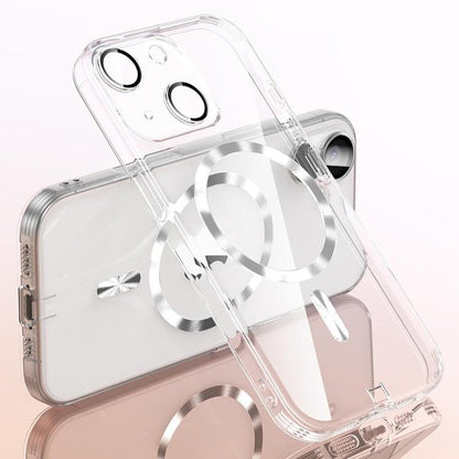 Plating Paint TPU MagSafe Phone Case with Dust Plug & Lens Film, For iPhone 16 Pro Max, For iPhone 16 Pro, For iPhone 16, For iPhone 15 Pro Max, For iPhone 15 Pro, For iPhone 15