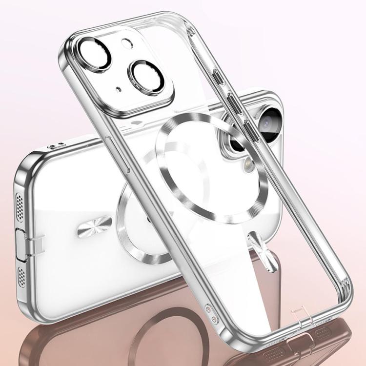 Plating Paint TPU MagSafe Phone Case with Dust Plug & Lens Film, For iPhone 16 Pro Max, For iPhone 16 Pro, For iPhone 16, For iPhone 15 Pro Max, For iPhone 15 Pro, For iPhone 15