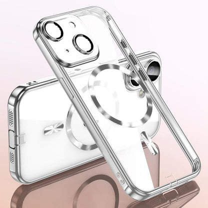 Plating Paint TPU MagSafe Phone Case with Dust Plug & Lens Film, For iPhone 16 Pro Max, For iPhone 16 Pro, For iPhone 16, For iPhone 15 Pro Max, For iPhone 15 Pro, For iPhone 15