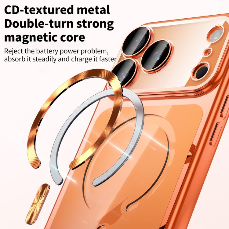 Plating Paint TPU MagSafe Phone Case with Dust Plug & Lens Film, For iPhone 16 Pro Max, For iPhone 16 Pro, For iPhone 16, For iPhone 15 Pro Max, For iPhone 15 Pro, For iPhone 15