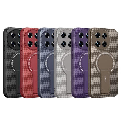 Carbon Fiber Texture MagSafe Phone Case with Holder, For Tecno Spark 30 Pro 4G, For Tecno Spark 30 4G
