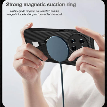 Carbon Fiber Texture MagSafe Phone Case with Holder, For Tecno Spark 30 Pro 4G, For Tecno Spark 30 4G