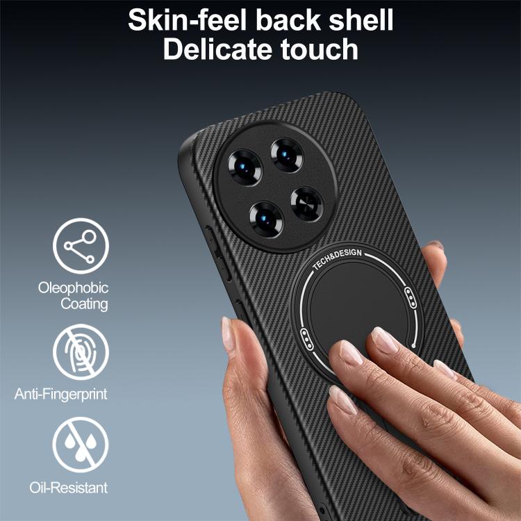 Carbon Fiber Texture MagSafe Phone Case with Holder, For Tecno Spark 30 Pro 4G, For Tecno Spark 30 4G