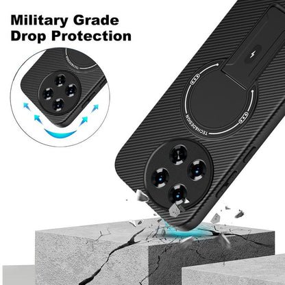 Carbon Fiber Texture MagSafe Phone Case with Holder, For Tecno Spark 30 Pro 4G, For Tecno Spark 30 4G
