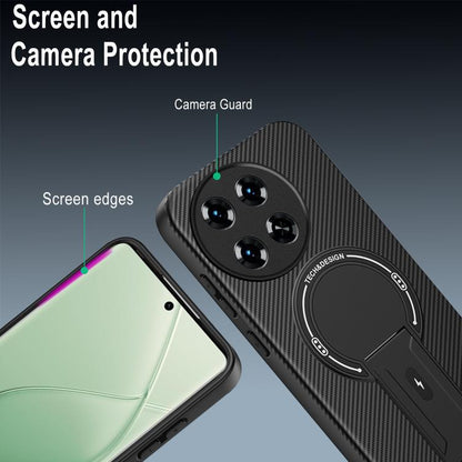 Carbon Fiber Texture MagSafe Phone Case with Holder, For Tecno Spark 30 Pro 4G, For Tecno Spark 30 4G