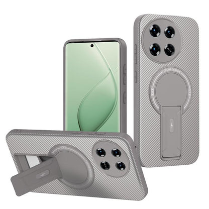 Carbon Fiber Texture MagSafe Phone Case with Holder, For Tecno Spark 30 Pro 4G, For Tecno Spark 30 4G