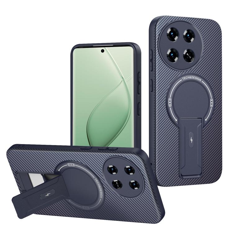 Carbon Fiber Texture MagSafe Phone Case with Holder, For Tecno Spark 30 Pro 4G, For Tecno Spark 30 4G