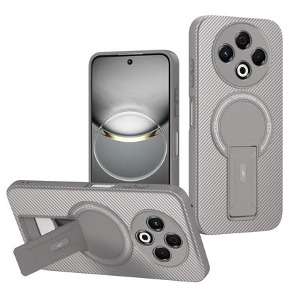 Carbon Fiber Texture MagSafe Phone Case with Holder, For Tecno Spark 30 Pro 4G, For Tecno Spark 30 4G