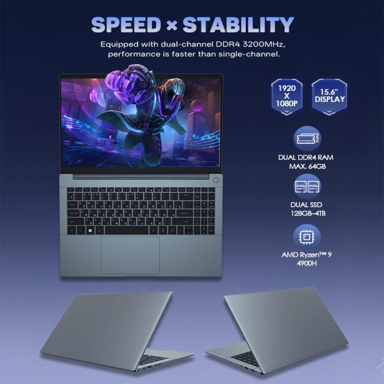 GXMO G16 Air 15.6 inch Windows 11 Laptop, 16GB+512GB, AMD Ryzen R9 4900H Octa Core Processor