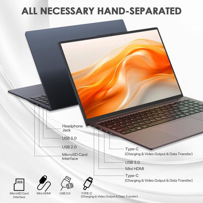 GXMO T160 16 inch Windows 11 Laptop, 16GB+512GB, AMD Ryzen 5 7430U Hexa Core Processor, EU Plug, US Plug, UK Plug, AU Plug