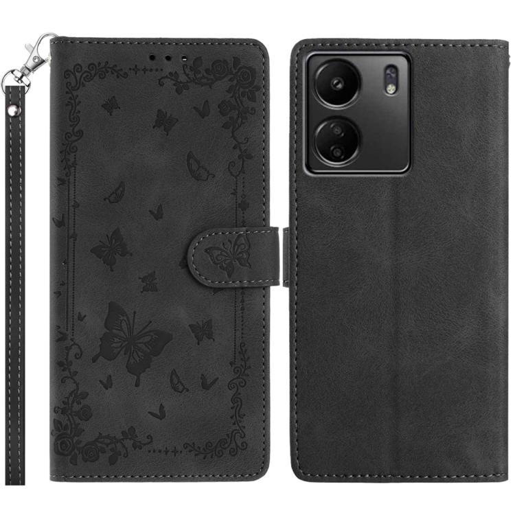 Secret Garden Butterfly Pattern Leather Phone Case, For Redmi 14C 4G, For Redmi A3, For Redmi 13C 4G Global