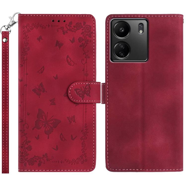 Secret Garden Butterfly Pattern Leather Phone Case, For Redmi 14C 4G, For Redmi A3, For Redmi 13C 4G Global