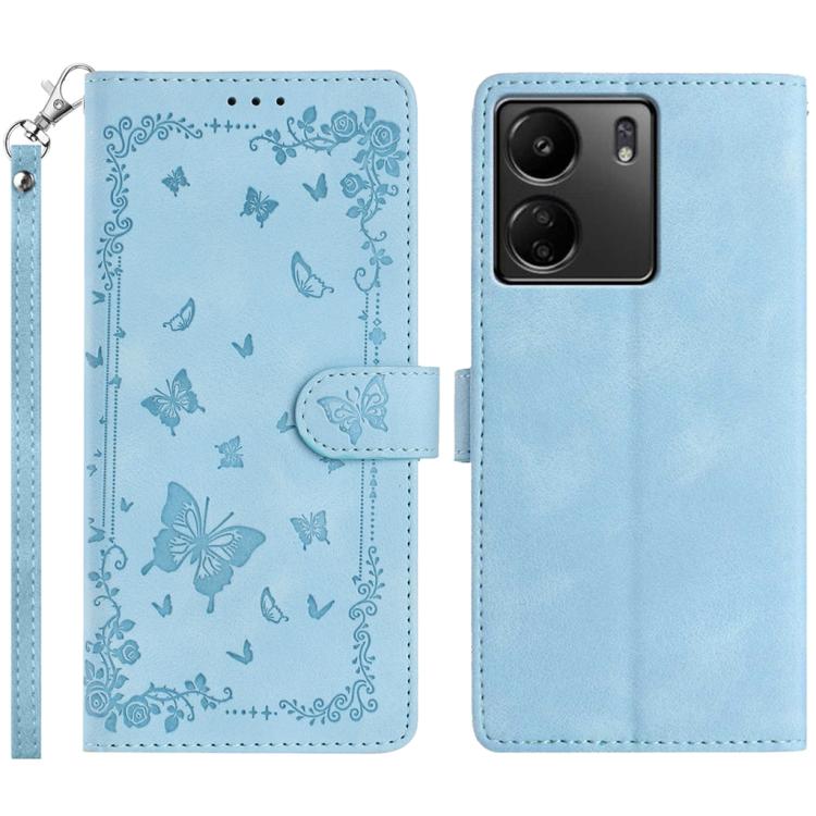 Secret Garden Butterfly Pattern Leather Phone Case, For Redmi 14C 4G, For Redmi A3, For Redmi 13C 4G Global