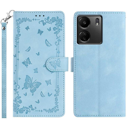 Secret Garden Butterfly Pattern Leather Phone Case, For Redmi 14C 4G, For Redmi A3, For Redmi 13C 4G Global