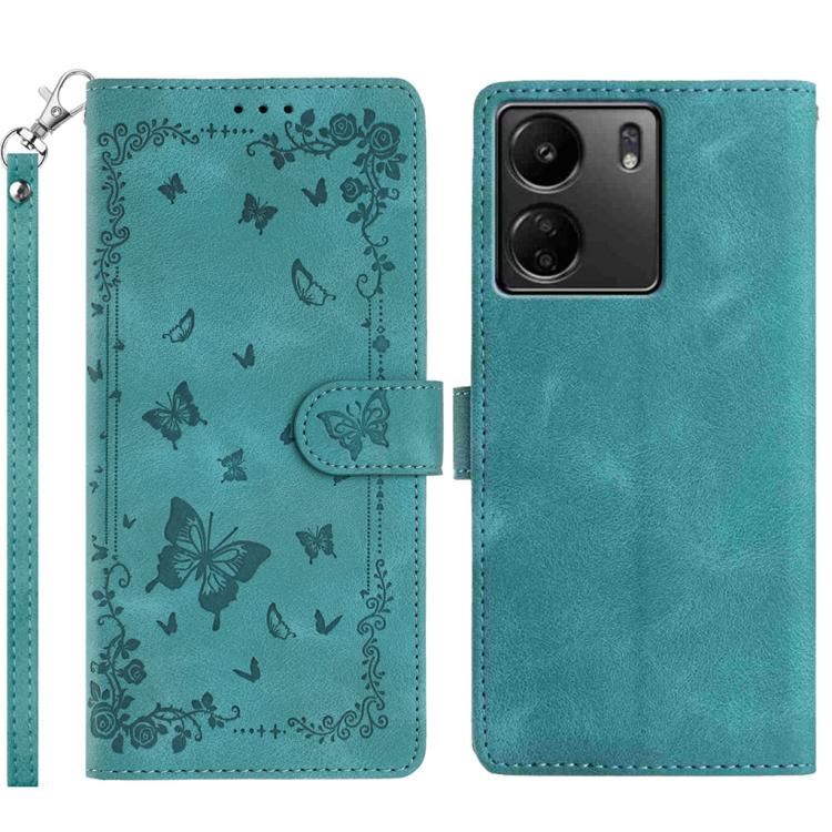 Secret Garden Butterfly Pattern Leather Phone Case, For Redmi 14C 4G, For Redmi A3, For Redmi 13C 4G Global