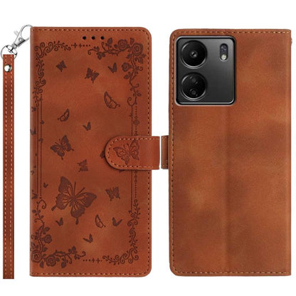 Secret Garden Butterfly Pattern Leather Phone Case, For Redmi 14C 4G, For Redmi A3, For Redmi 13C 4G Global