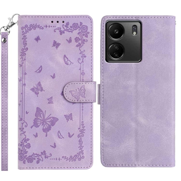 Secret Garden Butterfly Pattern Leather Phone Case, For Redmi 14C 4G, For Redmi A3, For Redmi 13C 4G Global