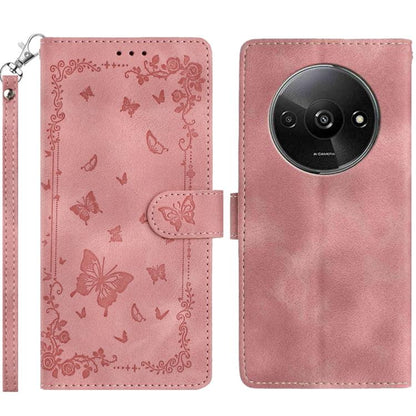 Secret Garden Butterfly Pattern Leather Phone Case, For Redmi 14C 4G, For Redmi A3, For Redmi 13C 4G Global