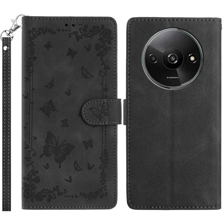Secret Garden Butterfly Pattern Leather Phone Case, For Redmi 14C 4G, For Redmi A3, For Redmi 13C 4G Global