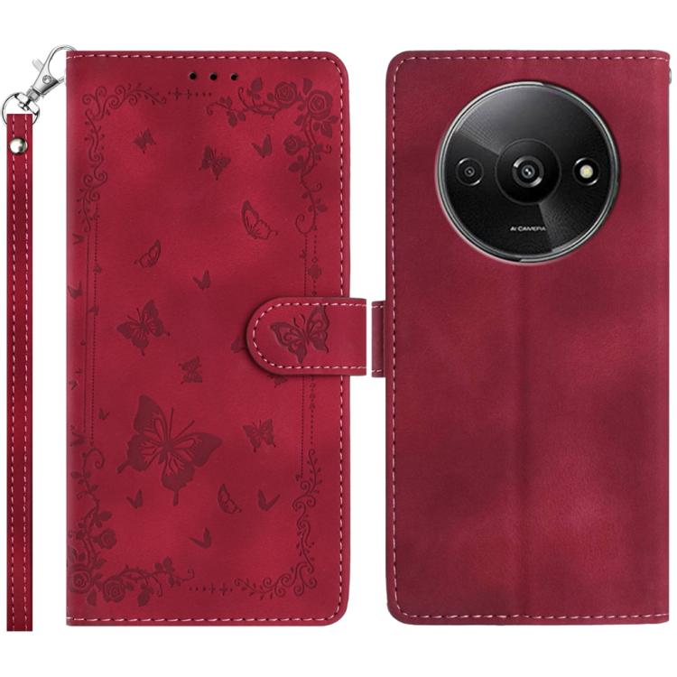 Secret Garden Butterfly Pattern Leather Phone Case, For Redmi 14C 4G, For Redmi A3, For Redmi 13C 4G Global