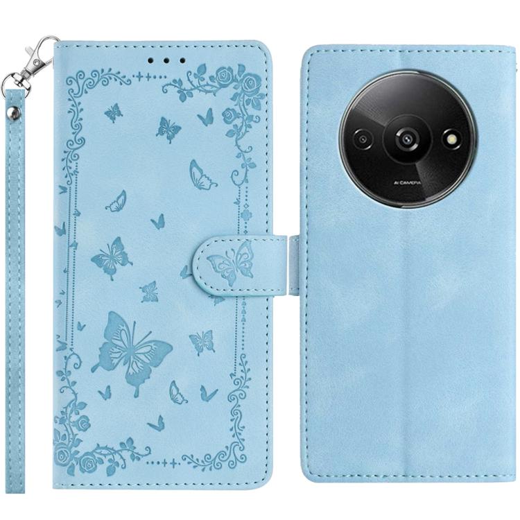Secret Garden Butterfly Pattern Leather Phone Case, For Redmi 14C 4G, For Redmi A3, For Redmi 13C 4G Global
