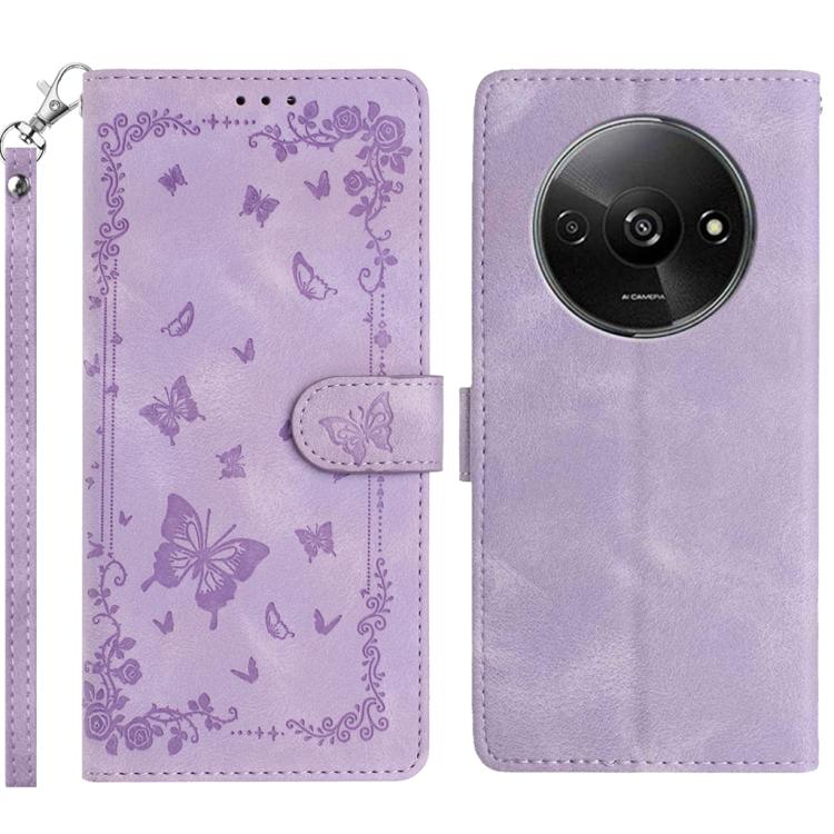Secret Garden Butterfly Pattern Leather Phone Case, For Redmi 14C 4G, For Redmi A3, For Redmi 13C 4G Global