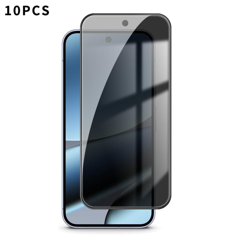 10pcs Kalebol High-Aluminum Screen-Printed Full-Coverage Black-Border Privacy Tempered Glass Film, For Google Pixel 10a, For Google Pixel 10 Pro XL, For Google Pixel 10 Pro, For Google Pixel 10, For Google Pixel 9a, For Google Pixel 9 Pro XL           ...