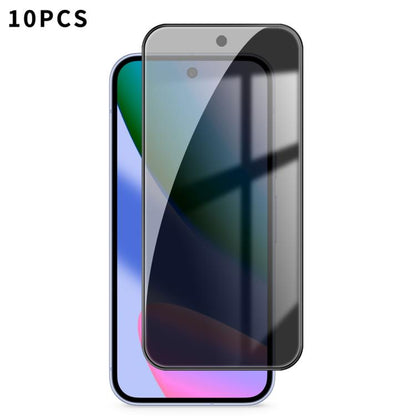 10pcs Kalebol High-Aluminum Screen-Printed Full-Coverage Black-Border Privacy Tempered Glass Film, For Google Pixel 10a, For Google Pixel 10 Pro XL, For Google Pixel 10 Pro, For Google Pixel 10, For Google Pixel 9a, For Google Pixel 9 Pro XL           ...
