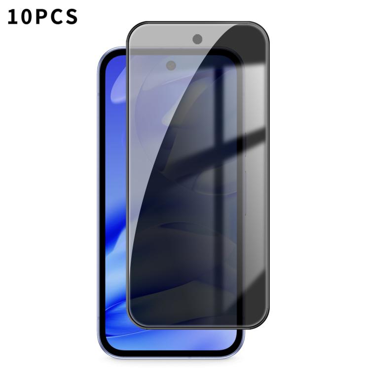 10pcs Kalebol High-Aluminum Screen-Printed Full-Coverage Black-Border Privacy Tempered Glass Film, For Google Pixel 10a, For Google Pixel 10 Pro XL, For Google Pixel 10 Pro, For Google Pixel 10, For Google Pixel 9a, For Google Pixel 9 Pro XL           ...