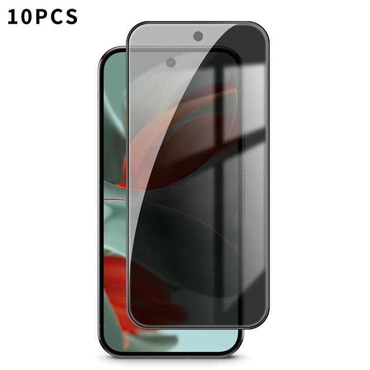 10pcs Kalebol High-Aluminum Screen-Printed Full-Coverage Black-Border Privacy Tempered Glass Film, For Google Pixel 10a, For Google Pixel 10 Pro XL, For Google Pixel 10 Pro, For Google Pixel 10, For Google Pixel 9a, For Google Pixel 9 Pro XL           ...