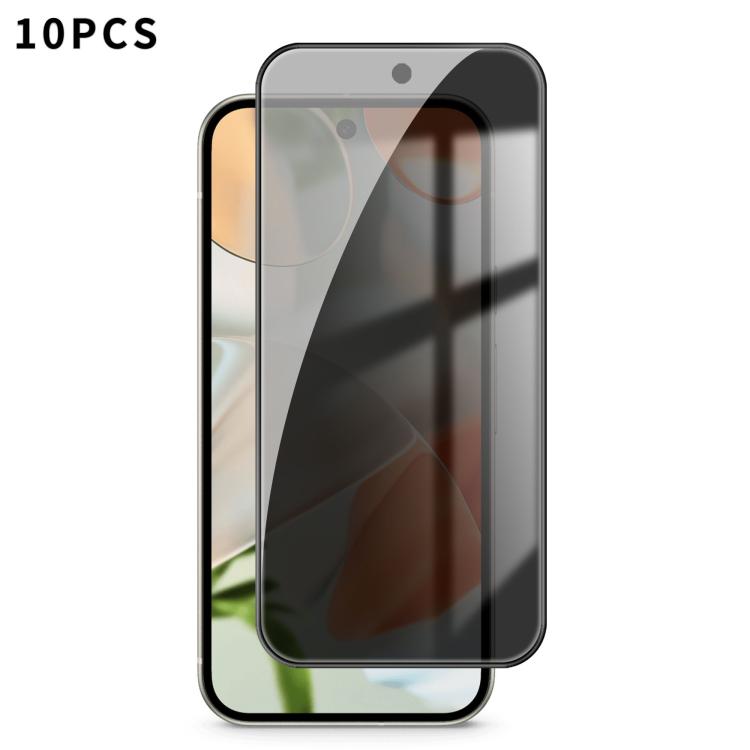 10pcs Kalebol High-Aluminum Screen-Printed Full-Coverage Black-Border Privacy Tempered Glass Film, For Google Pixel 10a, For Google Pixel 10 Pro XL, For Google Pixel 10 Pro, For Google Pixel 10, For Google Pixel 9a, For Google Pixel 9 Pro XL           ...