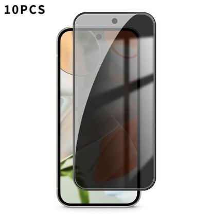 10pcs Kalebol High-Aluminum Screen-Printed Full-Coverage Black-Border Privacy Tempered Glass Film, For Google Pixel 10a, For Google Pixel 10 Pro XL, For Google Pixel 10 Pro, For Google Pixel 10, For Google Pixel 9a, For Google Pixel 9 Pro XL           ...