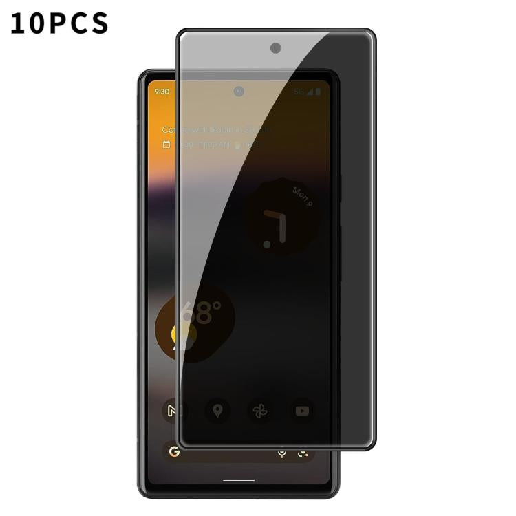 10pcs Kalebol High-Aluminum Screen-Printed Full-Coverage Black-Border Privacy Tempered Glass Film, For Google Pixel 10a, For Google Pixel 10 Pro XL, For Google Pixel 10 Pro, For Google Pixel 10, For Google Pixel 9a, For Google Pixel 9 Pro XL           ...