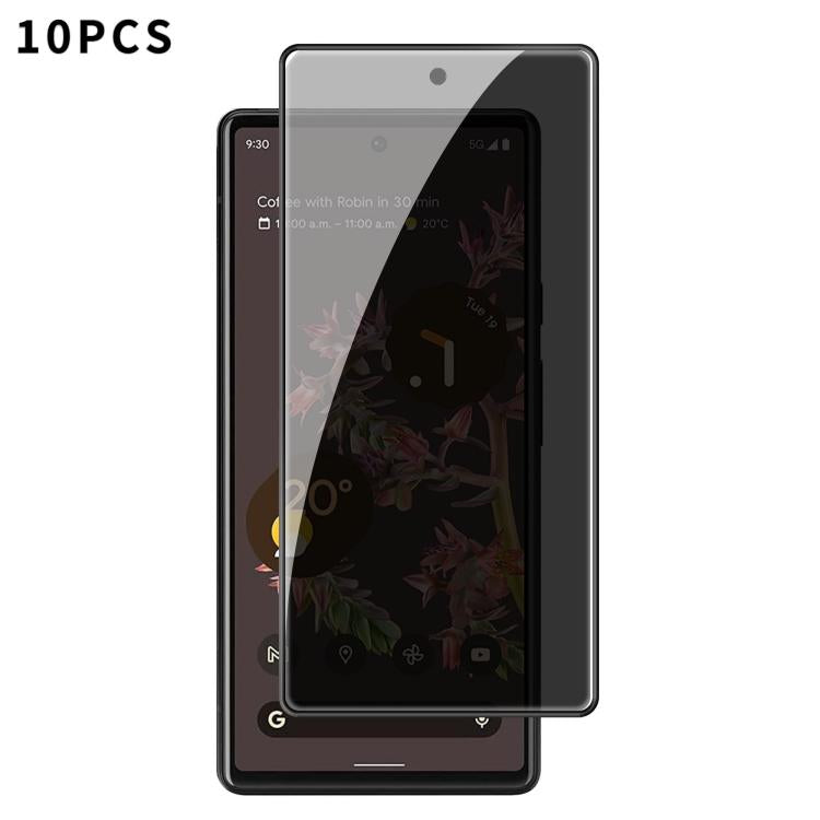 10pcs Kalebol High-Aluminum Screen-Printed Full-Coverage Black-Border Privacy Tempered Glass Film, For Google Pixel 10a, For Google Pixel 10 Pro XL, For Google Pixel 10 Pro, For Google Pixel 10, For Google Pixel 9a, For Google Pixel 9 Pro XL           ...