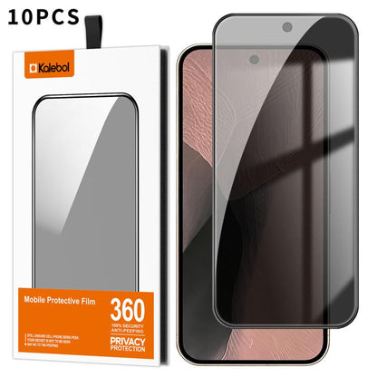 10pcs Kalebol High-Aluminum Screen-Printed Full-Coverage Black-Border Privacy Tempered Glass Film, For Google Pixel 11 Pro XL, For Google Pixel 11, For Google Pixel 11 Pro, For Google Pixel 10a, For Google Pixel 10 Pro XL, For Google Pixel 10 Pro      ...