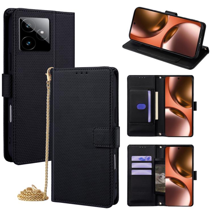Crossbody Chain Triangle Leather Phone Case, For Realme Neo8 5G, For Realme 16 Pro+ 5G, For Realme 16 Pro 5G, For Realme C85 5G, For Realme C85 Pro 4G, For Realme GT7 5G
