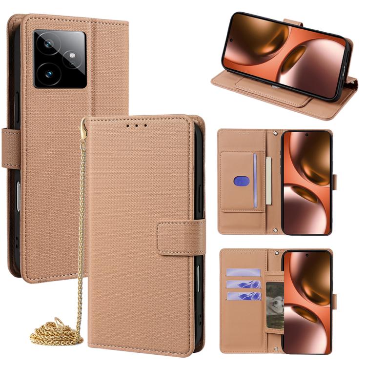 Crossbody Chain Triangle Leather Phone Case, For Realme Neo8 5G, For Realme 16 Pro+ 5G, For Realme 16 Pro 5G, For Realme C85 5G, For Realme C85 Pro 4G, For Realme GT7 5G