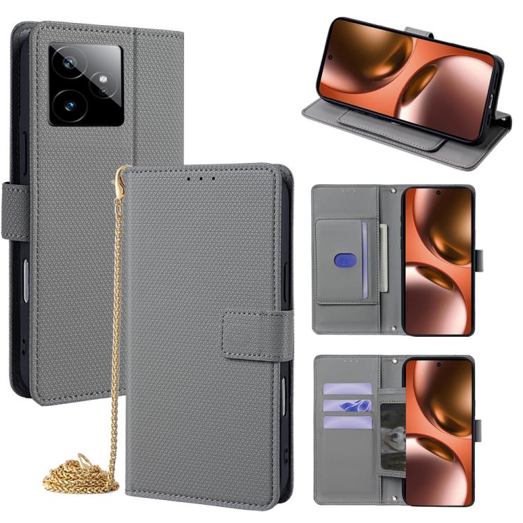 Crossbody Chain Triangle Leather Phone Case, For Realme Neo8 5G, For Realme 16 Pro+ 5G, For Realme 16 Pro 5G, For Realme C85 5G, For Realme C85 Pro 4G, For Realme GT7 5G