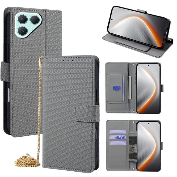 Crossbody Chain Triangle Leather Phone Case, For Tecno Pova Curve 2 5G, For Tecno Camon 50 Pro 4G, For Tecno Camon 50 4G, For Tecno Pova 7 Pro 5G, For Tecno Pova 7 5G, For Tecno Pop 10 4G, For Tecno Spark 40 Pro+ 4G, For Tecno Spark 40 Pro 4G