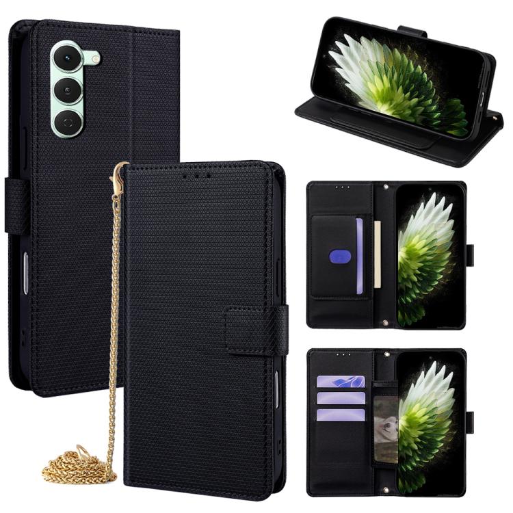 Crossbody Chain Triangle Leather Phone Case, For Tecno Pova Curve 2 5G, For Tecno Camon 50 Pro 4G, For Tecno Camon 50 4G, For Tecno Pova 7 Pro 5G, For Tecno Pova 7 5G, For Tecno Pop 10 4G, For Tecno Spark 40 Pro+ 4G, For Tecno Spark 40 Pro 4G